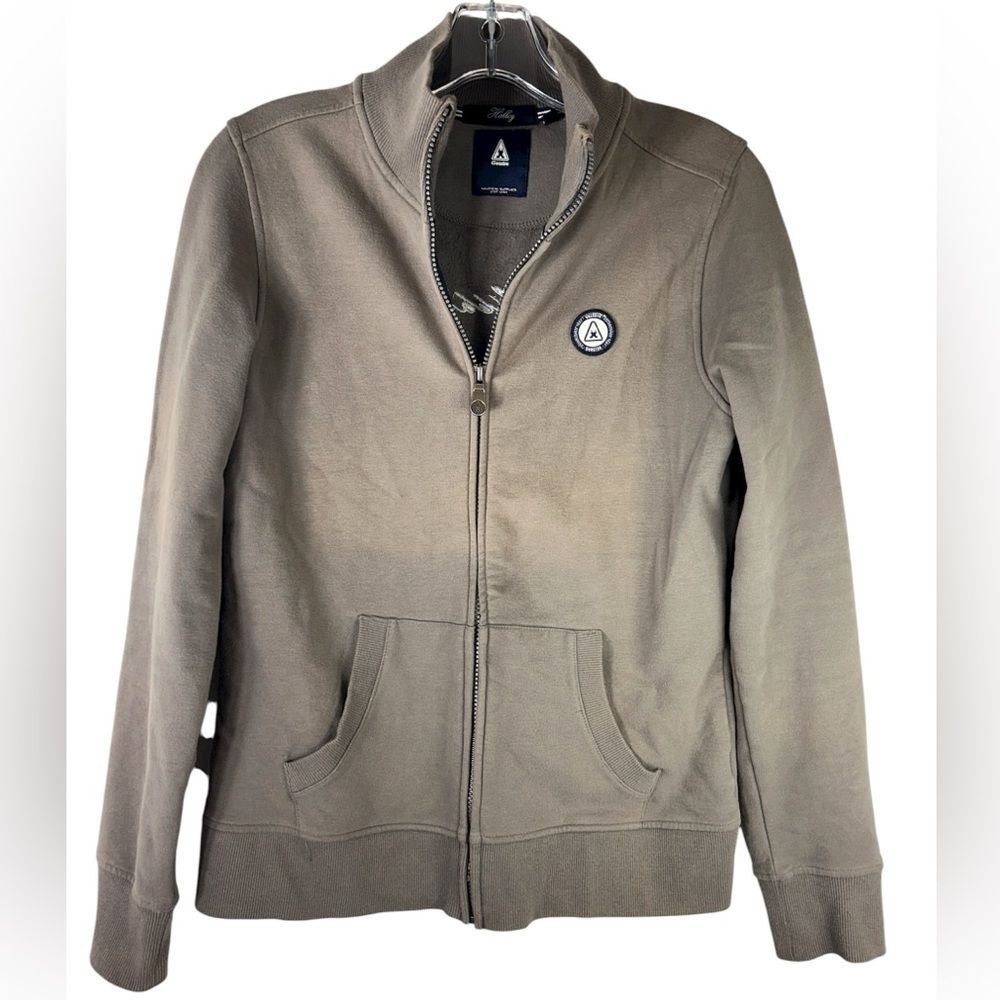 Gaastra womans jacket hadley coat large brown casual full zip sweatshirt
